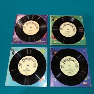 4x Disney Storybooks W/ Read-Along Vinyl Records